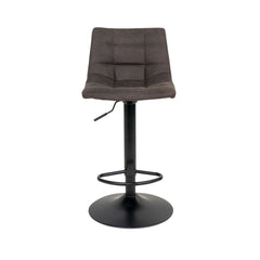 Scaun de bar gri inchis/negru din microfibra si otel Middelfart House Nordic
