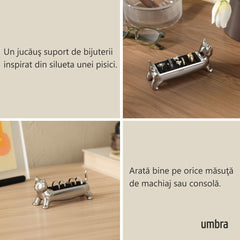 Suport pentru bijuterii, din metal si catifea, Ali Cat Umbra