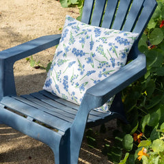 Perna de exterior 49x49 cm cu flori albastre, poliester, Esschert Design