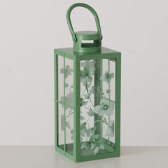 Set 2 felinare verzi din metal si sticla 36,2 / 25,5 cm Kate Boltze