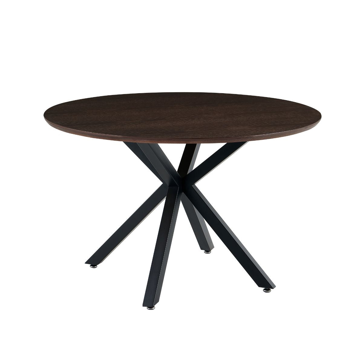 Masa de dining rotunda Ø120 cm cu blat din MDF furniruit Vega Ashwood Walnut