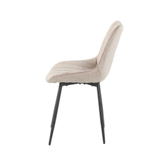 Pachet 3+1 Scaun dining taupe cu cadru metalic fix si sezut textil Lisse A866 HARO