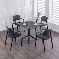 Masa terasa/gradina neagra din polipropilena, 80x80x74 cm, Toledo Bistro