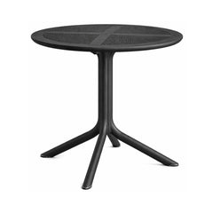 Masa terasa/gradina rotunda neagra din polipropilena, Ø80x74 cm, Toledo Bistro