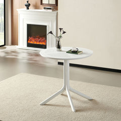 Masa terasa/gradina rotunda alba din polipropilena, Ø80x74 cm, Toledo Bistro