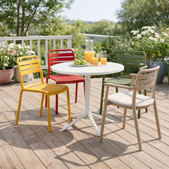 Scaun terasa/gradina verde-oliv din polipropilena Valencia Relax Haro