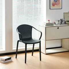 Scaun terasa/gradina negru din polipropilena Rimini Haro