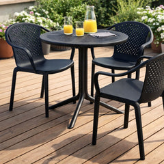 Scaun terasa/gradina negru din polipropilena Rimini Haro