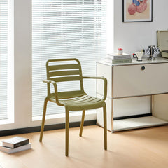 Scaun terasa/gradina verde-oliv din polipropilena Valencia Relax Haro