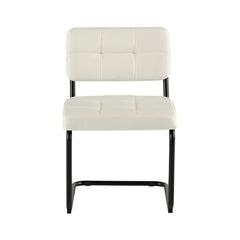 Scaun living/dining crem din piele artificiala si metal Oslo View Haro