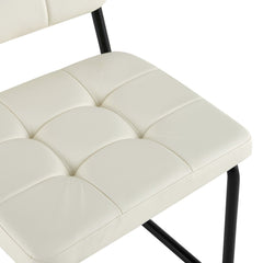 Scaun living/dining crem din piele artificiala si metal Oslo View Haro