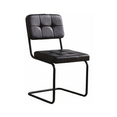 Scaun living/dining negru din piele artificiala si metal Oslo View Haro