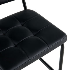 Scaun living/dining negru din piele artificiala si metal Oslo View Haro