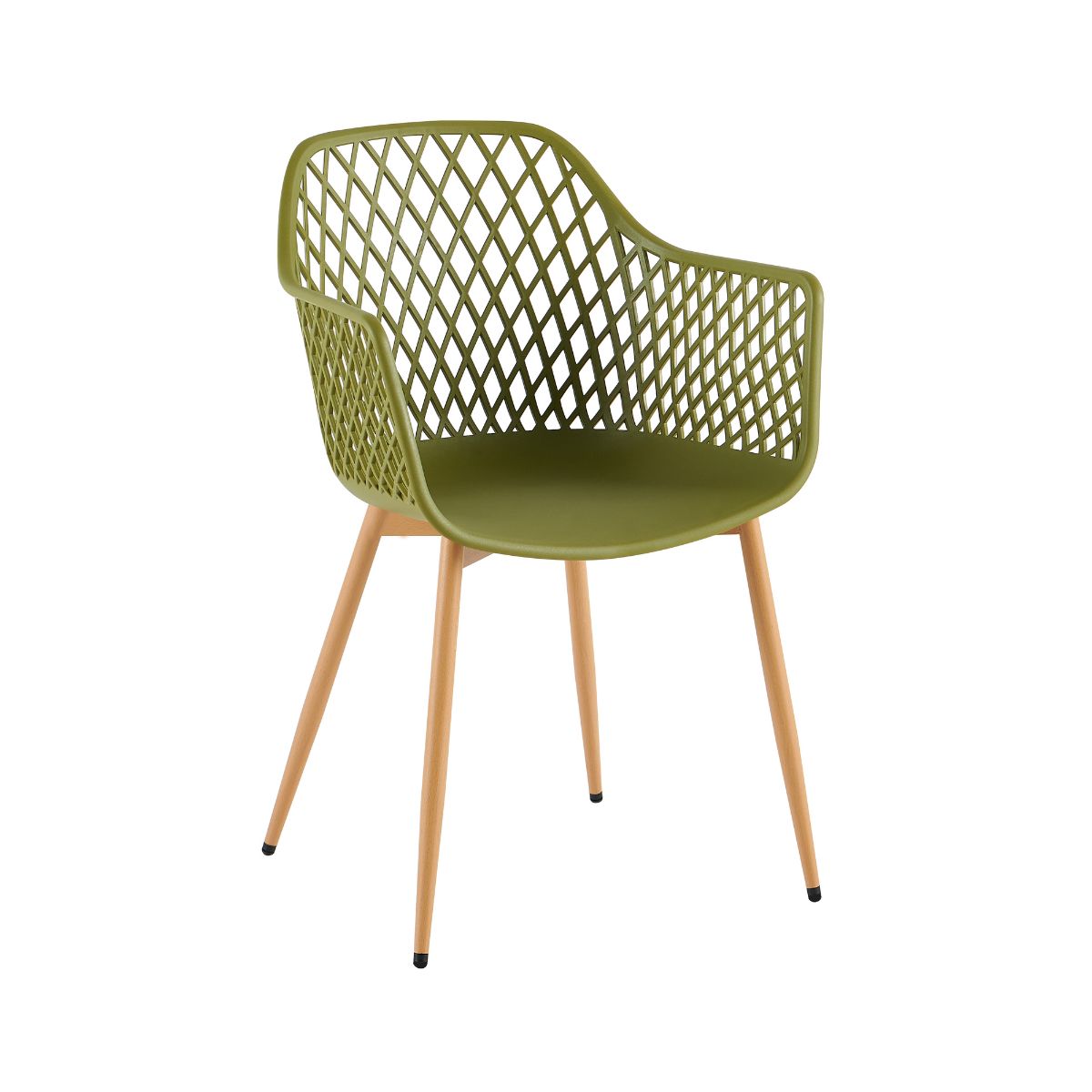 Scaun dining verde-oliv din polipropilena si metal Diamond Haro