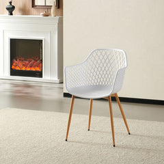 Scaun dining alb din polipropilena si metal Diamond Haro