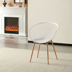 Scaun de living alb din polipropilena si metal Optimus Grand Haro