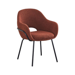 Scaun living rosu-caramiziu din textil si metal Gemma Haro
