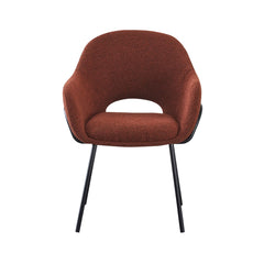 Scaun living rosu-caramiziu din textil si metal Gemma Haro