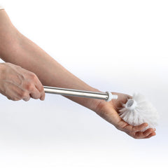 Perie de toaleta cu maner din inox și cap curatare alb, Ø 7,5 x 39,5 cm, Zeller