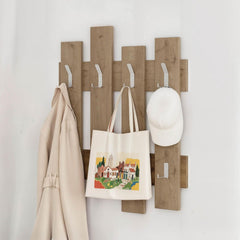 Cuier maro nuc din PAL melaminat 64x81 cm Wave Decortie