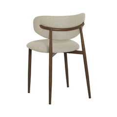 Scaun dining Classic Ote bej, textil, cu picioare metalice cu aspect lemn