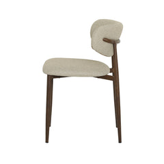 Scaun dining Classic Ote bej, textil, cu picioare metalice cu aspect lemn