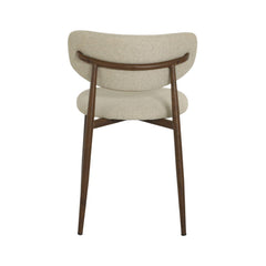 Scaun dining Classic Ote bej, textil, cu picioare metalice cu aspect lemn
