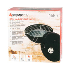 Gratar cu capac, pe carbuni, Strend Pro Niko BBQ, Ø37 cm, otel vopsit, portabil