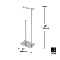 Suport pentru role de hartie, argintiu, din otel  galvanizat, 20 x 12 x 52 cm, Cappa Umbra