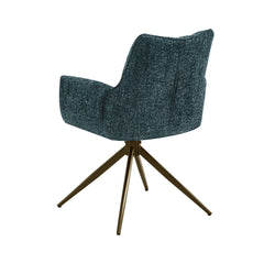 Scaun living/dining rotativ Nuria, verde-heather, material textil si cadru metalic