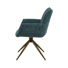 Scaun living/dining rotativ Nuria, verde-heather, material textil si cadru metalic