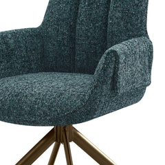 Scaun living/dining rotativ Nuria, verde-heather, material textil si cadru metalic