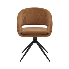 Scaun living/dining rotativ Montana, maro, material textil si cadru metalic