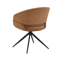 Scaun living/dining rotativ Montana, maro, material textil si cadru metalic