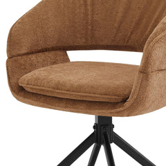 Scaun living/dining rotativ Montana, maro, material textil si cadru metalic