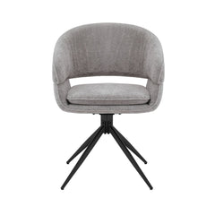 Scaun living/dining rotativ Montana, gri, material textil si cadru metalic