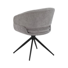 Scaun living/dining rotativ Montana, gri, material textil si cadru metalic