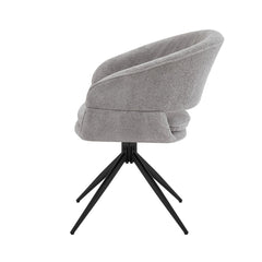 Scaun living/dining rotativ Montana, gri, material textil si cadru metalic