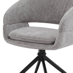 Scaun living/dining rotativ Montana, gri, material textil si cadru metalic