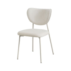 Scaun dining Forum Ha.ro, crem, tapițat cu material textil și cadru metalic lite-camel, design modern și stivuibil