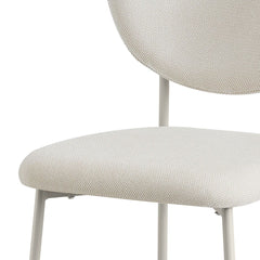 Scaun dining stivuibil Forum, crem, material textil si cadru metalic