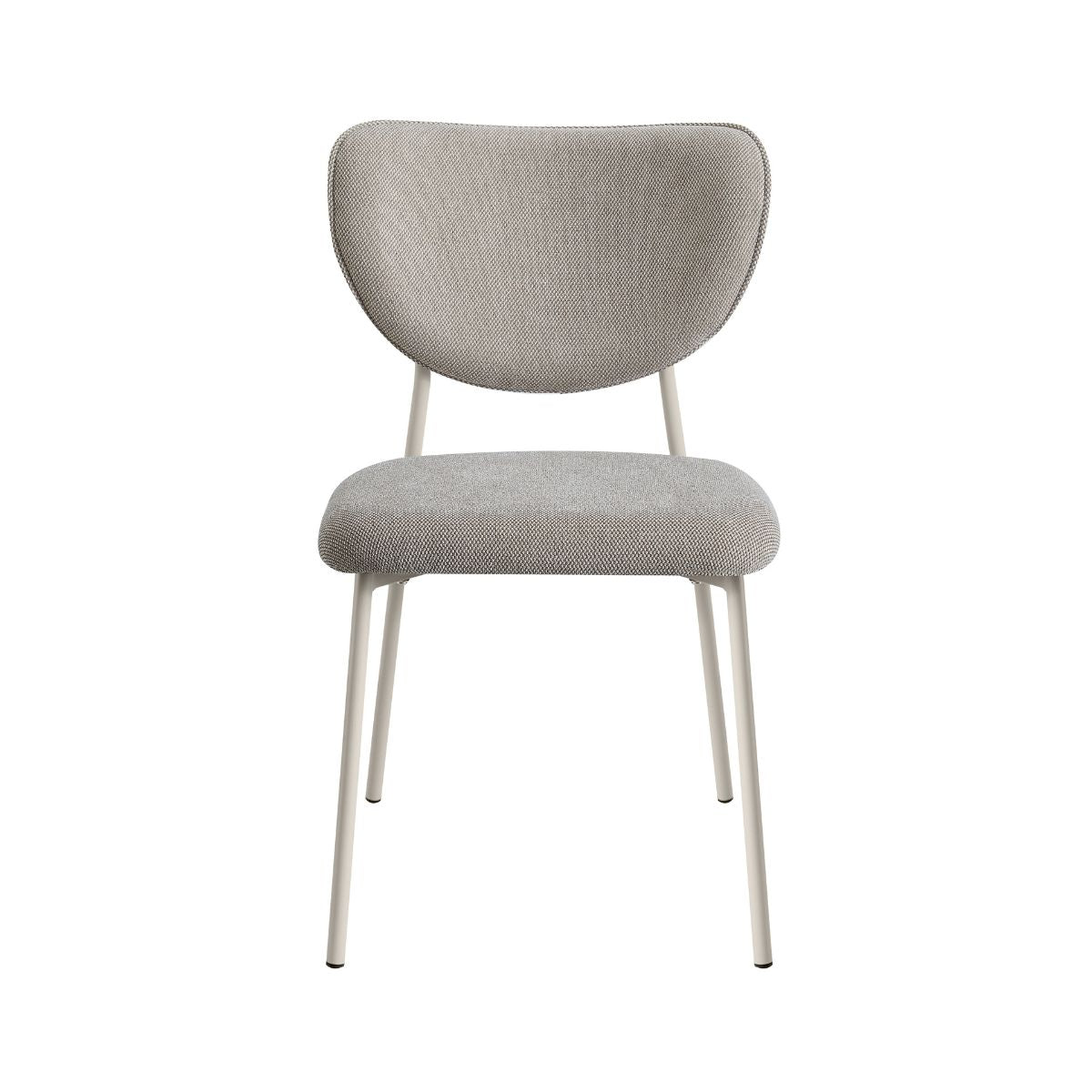 Scaun dining Forum Ha.ro, bej-taupe, tapițat cu material textil și cadru metalic lite-camel, design modern și stivuibil