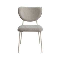 Scaun dining Forum Ha.ro, bej-taupe, tapițat cu material textil și cadru metalic lite-camel, design modern și stivuibil