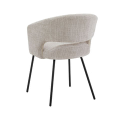 Scaun living/dining Myrene, bej, material textil si cadru metalic