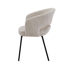 Scaun living/dining Myrene, bej, material textil si cadru metalic