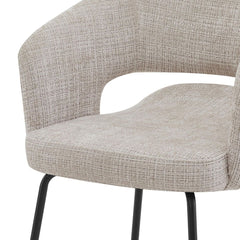 Scaun living/dining Myrene, bej, material textil si cadru metalic