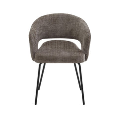 Scaun living/dining Myrene, maro-taupe, material textil si cadru metalic
