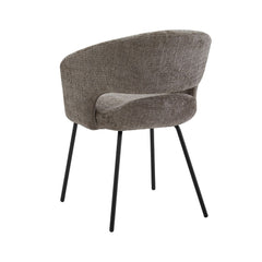 Scaun living/dining Myrene, maro-taupe, material textil si cadru metalic