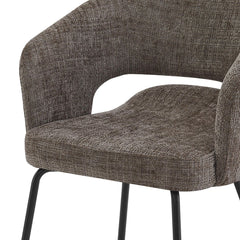 Scaun living/dining Myrene, maro-taupe, material textil si cadru metalic