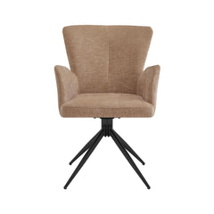 Scaun living/dining rotativ Chester Vibe, maro deschis, material textil si cadru metalic